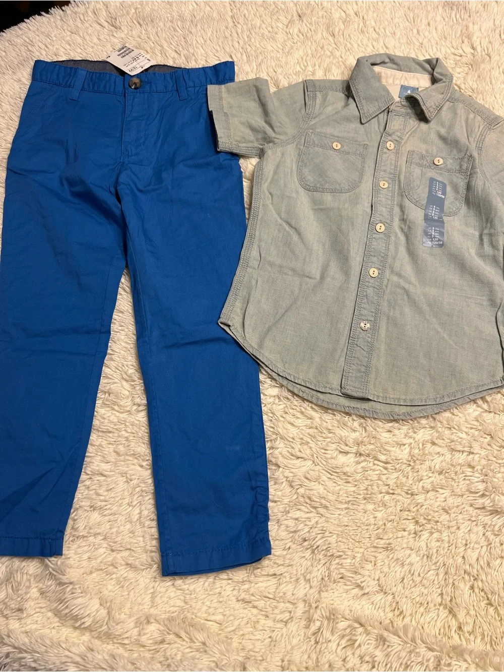 GAP Blue Chino Pants with Light Denim Button-Down Shirt
